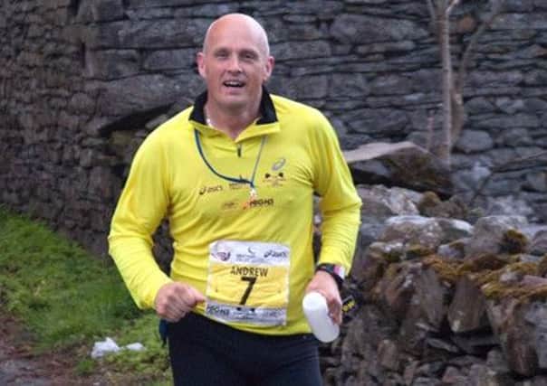 Andrew Shanley completes his 10th marathon in 10 days.
