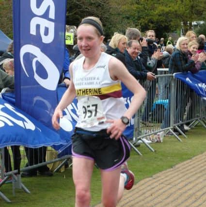 Katherine Cousins is the first female back in the Brathay Windermere Marathon. Picture: Peter Grenville, Brathay Trust