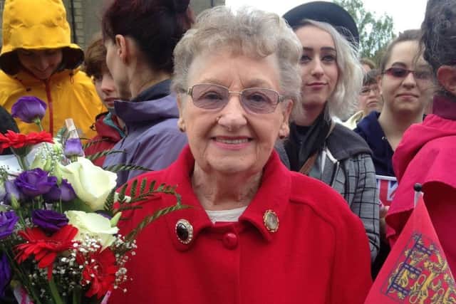 Edith Pampline, 80, from Manchester, at The Queen's visit.