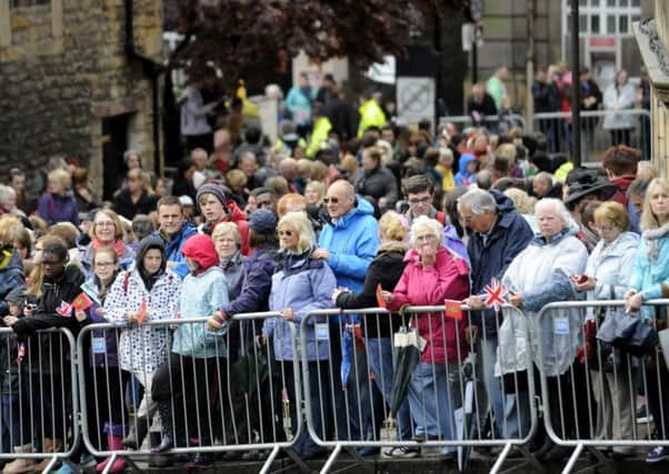 Crowds in Lancaster for The Queen's visit.