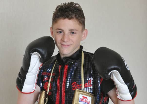Champion boxer William Birchall, 14, pictured at his Morecambe home. Picture: William Birchall