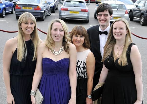 Nicola Adam, second left, with friends and colleagues at the Sunshine Ball 2015