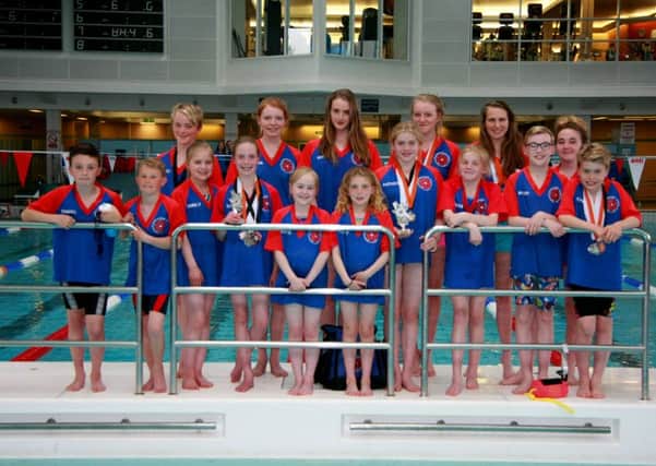 The Lancaster City swimming team that took part in the gala.