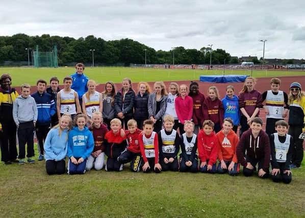 The Lancaster and Morecambe Athletics Club team from the Youth Development League match at Ellesmere Port.