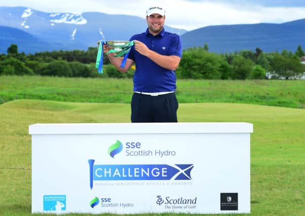 Jack Senior celebrates victory in the 2015 SSE Scottish Hydro Challenge. Picture: Mark Runnacles/Getty Images