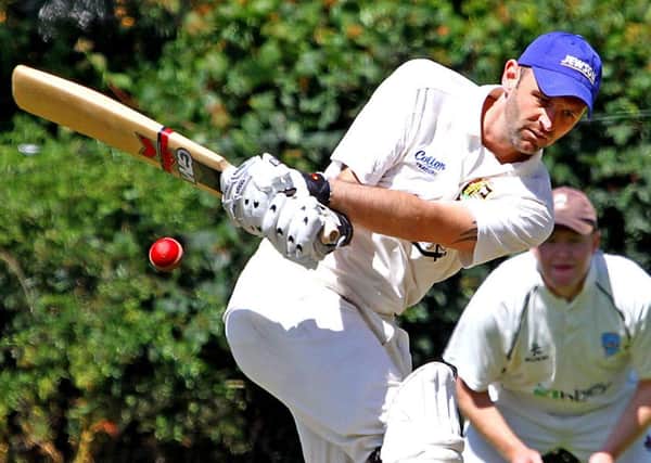 Torrisholme batsman Chris Parry in action.