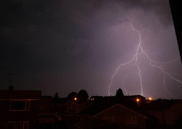 Ian Mitchell's photo of lightning above the Racecourse Estate in Lancaster on Wednesday night.