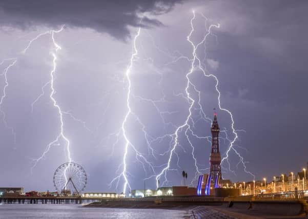 Photographer Stephen Cheatley took this stunning image of lightning striking over Central Pier and Blackpool Tower