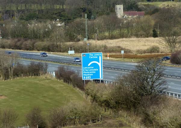 View of M6 Junction 34. Re Link Road. Stock Pic. Heysham Bypass.