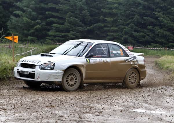 Arron Newby and Rob Fagg in their TEGSport Impreza on the way to victory in  P & R Benn Greystoke Stages Rally. Picture: GMS