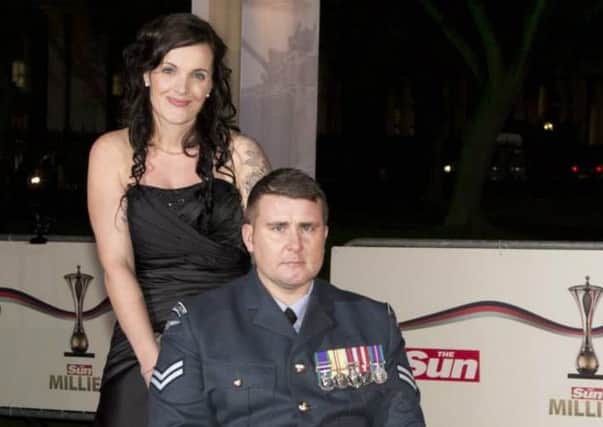 Cpl Stuart Robinson and his wife Amy Robinson at The Sun's Millie awards.