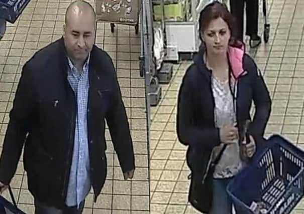 Police want to speak to this man and woman in connection with the distraction thefts.
