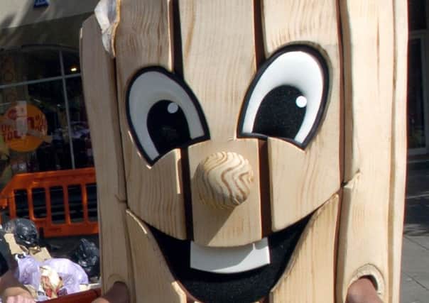 Lancaster City Council litter mascot 'Phil the Bin'.