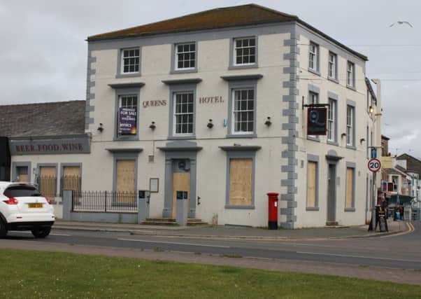 The boarded up Queens Hotel in Morecambe