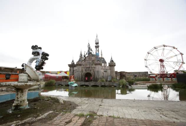A fairytale castle which forms part of Dismaland. Photo credit should read: Yui Mok/PA Wire