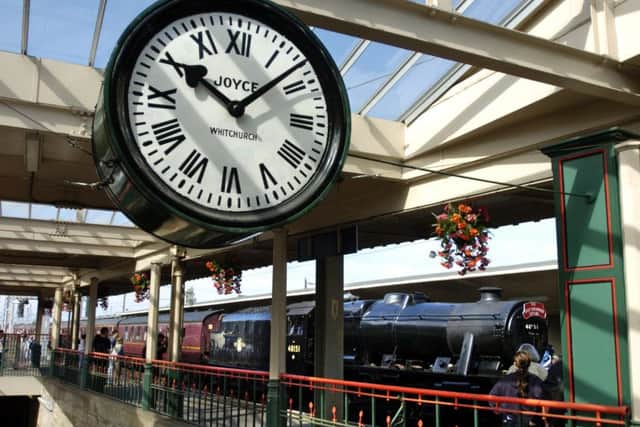 The 'Brief Encounter' clock at Carnforth railway station.