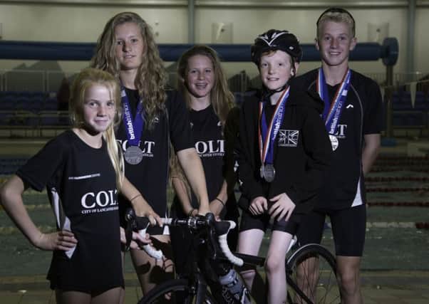 From left, COLTs Larissa Hannam, Hannah Edwards, Sasha Oldham, Rhys Ashton and Shea Hannam who won silver with the North West team.