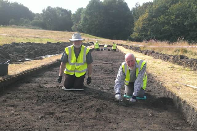 Alan Nowell and David Ingham, members of Lancaster District Heritage Group in one of the trenches.