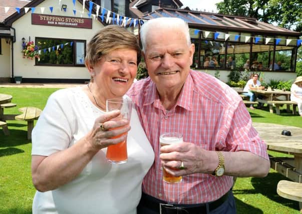 Photo Neil Cross
Original farmers Fred and Margaret Robinson.celebrating the 25th Anniversary for Stepping Stones Bar & Restaurant at Claylands Park, Weavers Lane, Cabus