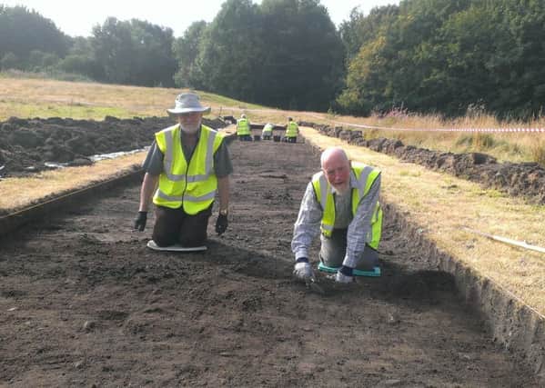 Alan Nowell and David Ingham, members of Lancaster District Heritage Group in one of the trenches.