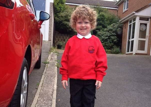 Joseph Devaney ready for his first day at school.