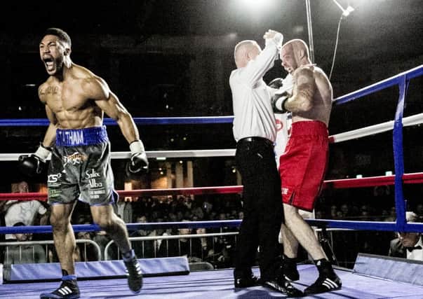 Tomi Tatham celebrates after his second round victory over Carl Wild. Picture: Karen Priestley.