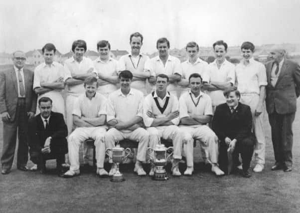 Colin Hilton, front row third from right, with Morecambes league and cup winning team of 1968.