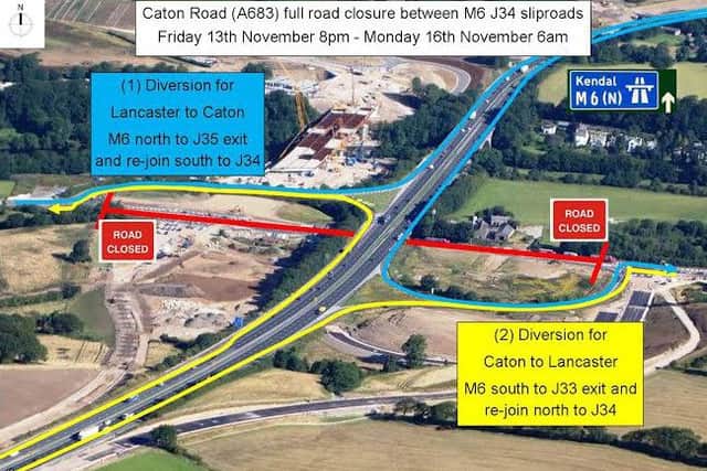 Caton Road closure - journeys 1 and 2.