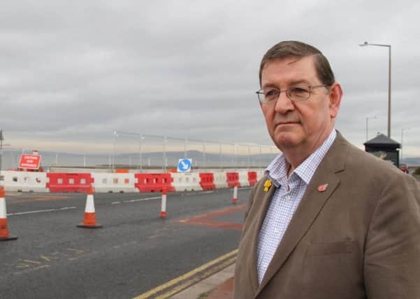 Morecambe Town Councillor Roger Dennison is concerned over road safety on Morecambe Promenade as workmen carryout repairs to the sea wall.
23rd November 2015