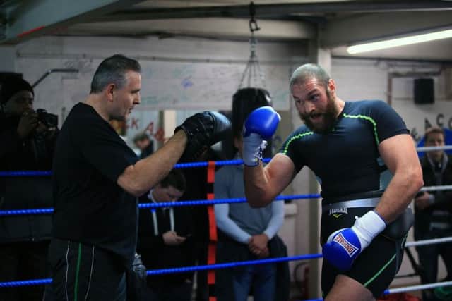 Tyson Fury being trained by Peter Fury. Photo: Nick Potts/PA Wire