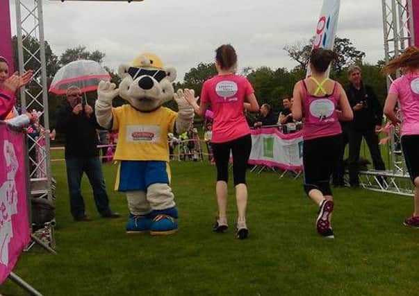 The finish line at the Race for Life event at Lancaster University. Pic: Cancer Research UK.