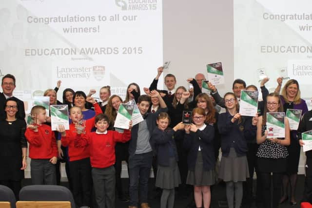 Lancaster Guardian and Morecambe Visitor Education Awards 15 at Lancaster University.
Pictured are all the Education Award winners,
25th November 2015