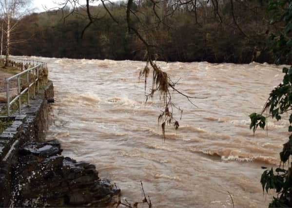 The Lune at Halton was flowing at about 2000 m3 per second at its peak