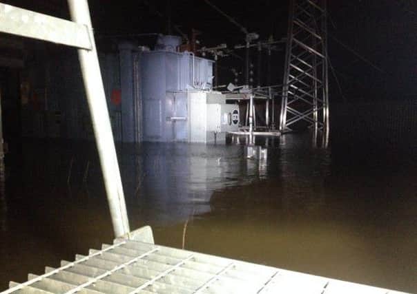 Sub station on Caton Road is flooded.Picture: Electricity North West.