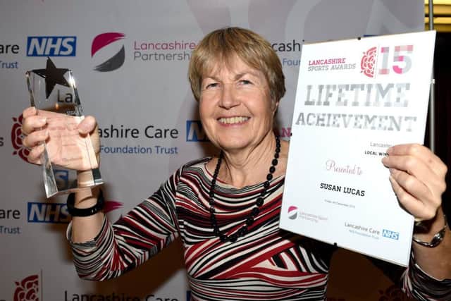 Susan Lucas with her Lifetime Achievement Award.
