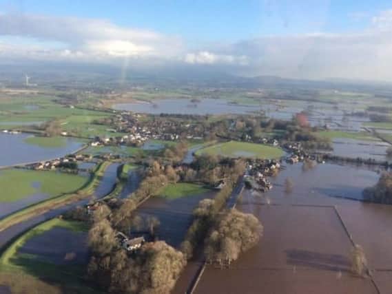An aerial view of the flooding in St Michaels. Photo: Lancashire Fire and Rescue
