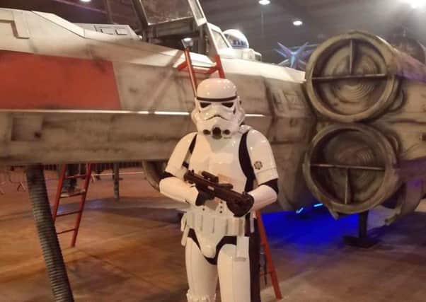 Simon Hogg in his Stormtrooper costume.