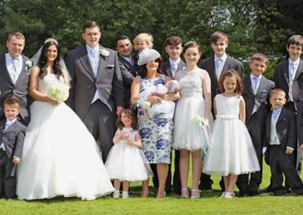 The Radford family at the wedding of Sophie. Picture from Channel 4's '18 Kids and Counting'