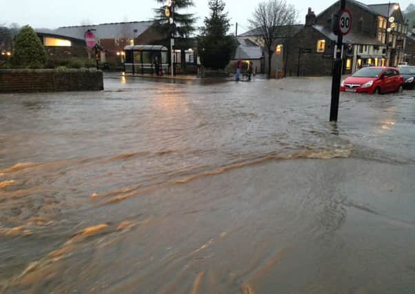 Flooding in the centre of Whalley in the Ribble valley which was badly hit by last weekend's heavy rain. (s)
