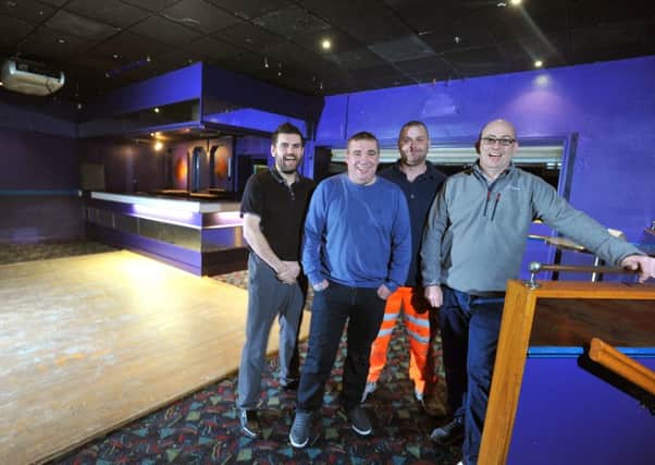 Photo Neil Cross: Gavin Freeman, Rob Denwood, Tommy Walker and Wayne Gallagher, organisers of the last ever event at The Carleton nightclub before it closes to be converted into flats