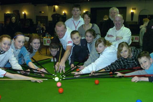 Former world champion Steve Davis with youngsters at a snooker day at The Carleton in 2010. This was one of countless high profile events held at the venue over the years.