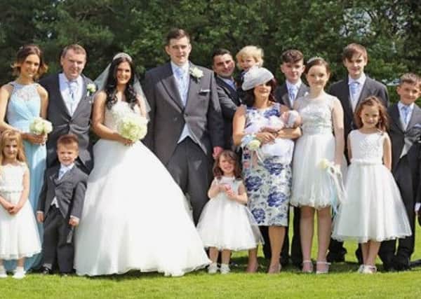 The Radford family at the wedding of Sophie Radford. Picture from Channel 4's '18 Kids and Counting'