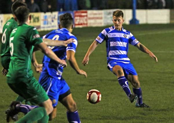 Craig Carney was Lancaster City's match-winner on Tuesday night. Picture: Tony North