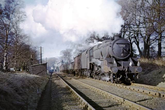 Climbing the one in 80 gradient out of Kendal towards Oxenholme is the early freight train to Carnforth in February 1968