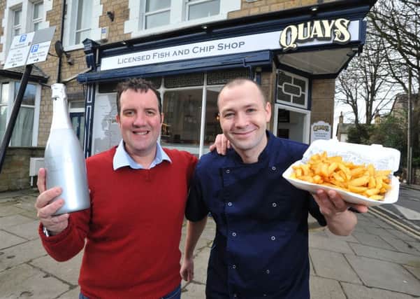 Photo Neil Cross
Keith Clokey and Nathan Towers of Quays Fish and Chips, Aldcliffe Place, Lancaster