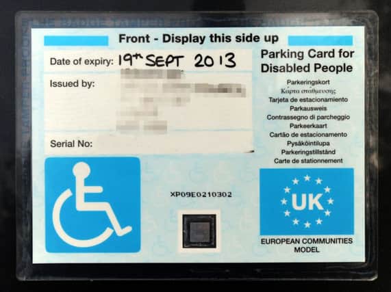 An example of a Blue Badge