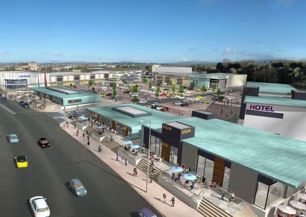 An early CGI image of the planned Bay Shopping Park in Morecambe.