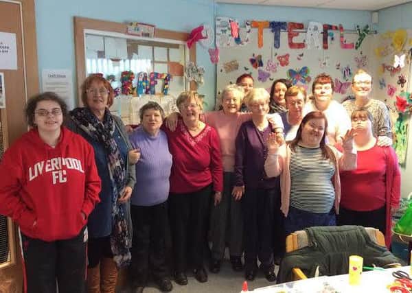 Service users who attended a craft group at the Sunnyfield offices.