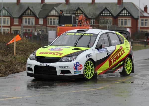Arron Newby and Rob Fagg finished second on the Legend Fires North West Stages Rally. Picture: Marcus Andrews.