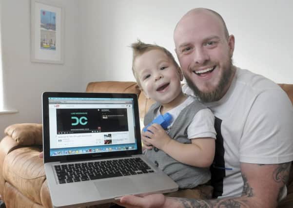 Luke Woodhouse is one of the first dads to feature on The Dad Channel on YouTube.  He is pictured with his son Roman Woodhouse, aged 2.